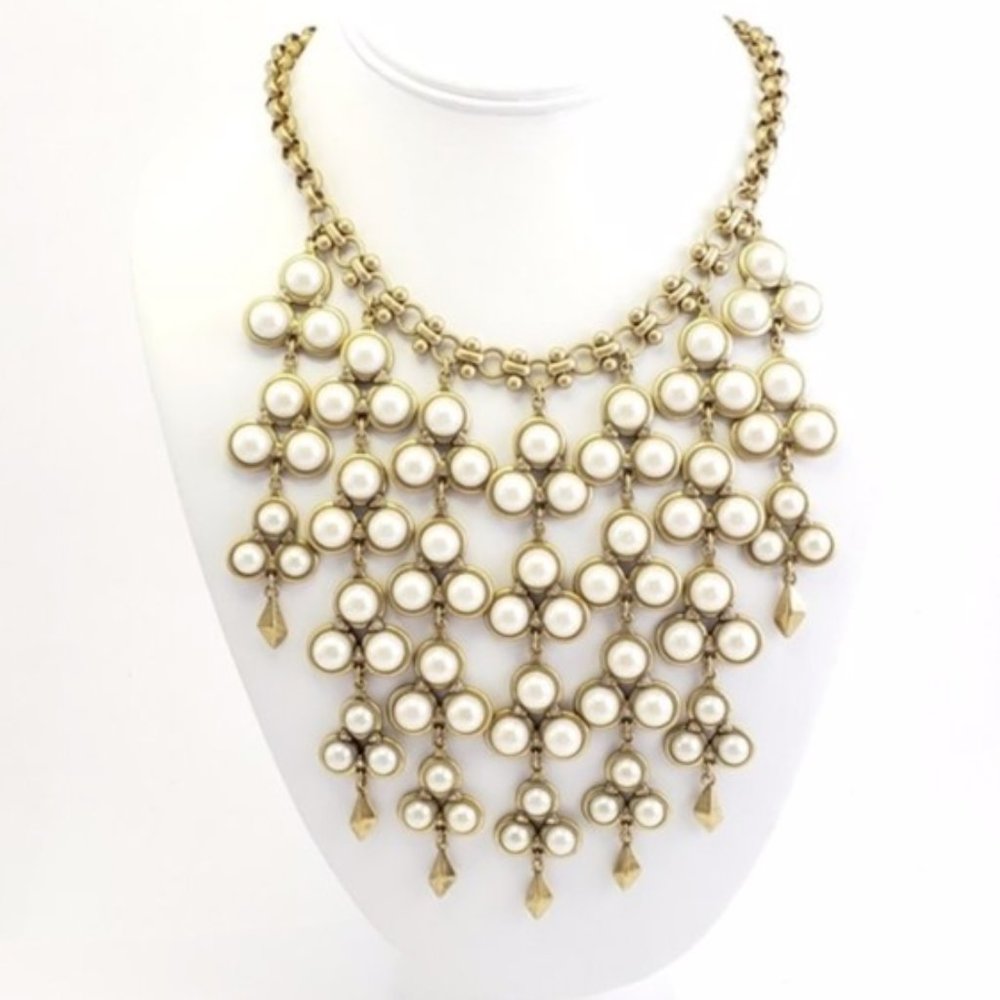 Stella & Dot | Daliah Pearl Drop Bib Necklace - Picture 5 of 15